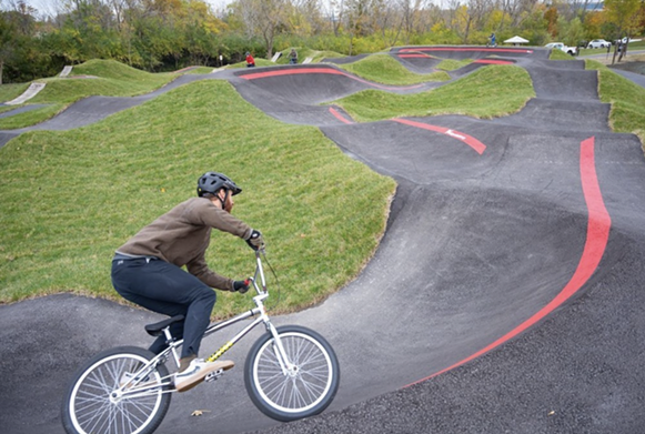 Bike the Cleveland-Cliffs Bike Park 
     In late 2022, another new addition to the Metroparks, the Cleveland-Cliffs Bike Park, opened. It’s the first public-use paved pump track in Northeast Ohio, with a professional paved jump line and a bike playground for kids and a competition course. Bikers from intermediate, to expert to beginner can all enjoy this awesome new destination.