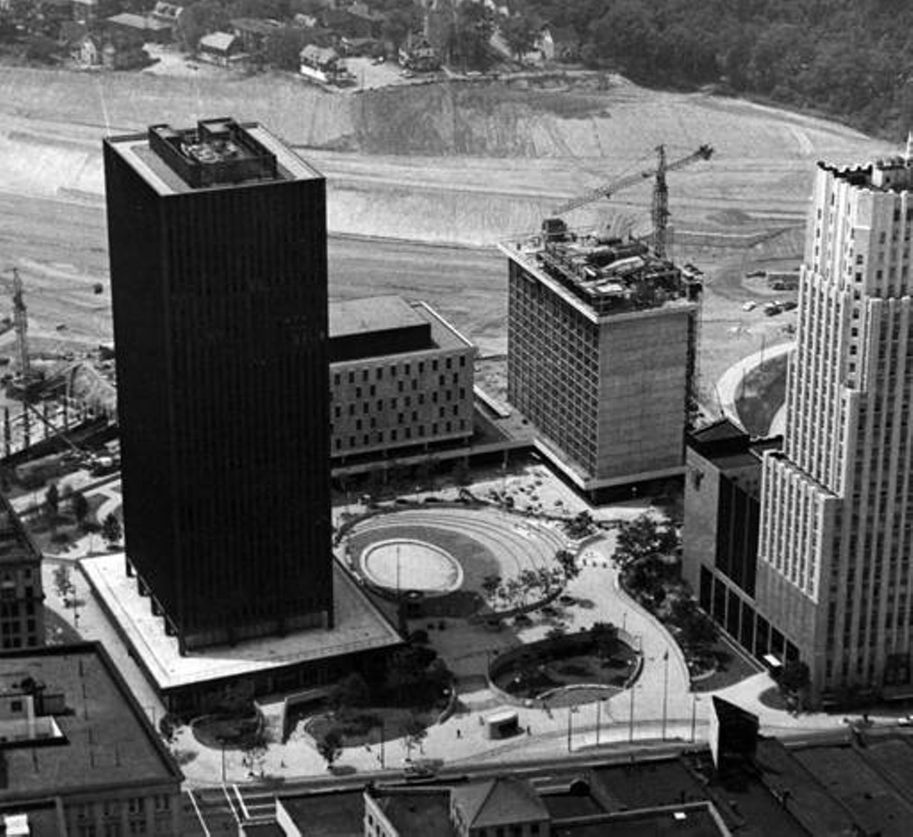 Construction of Cascade Plaza in 1972.