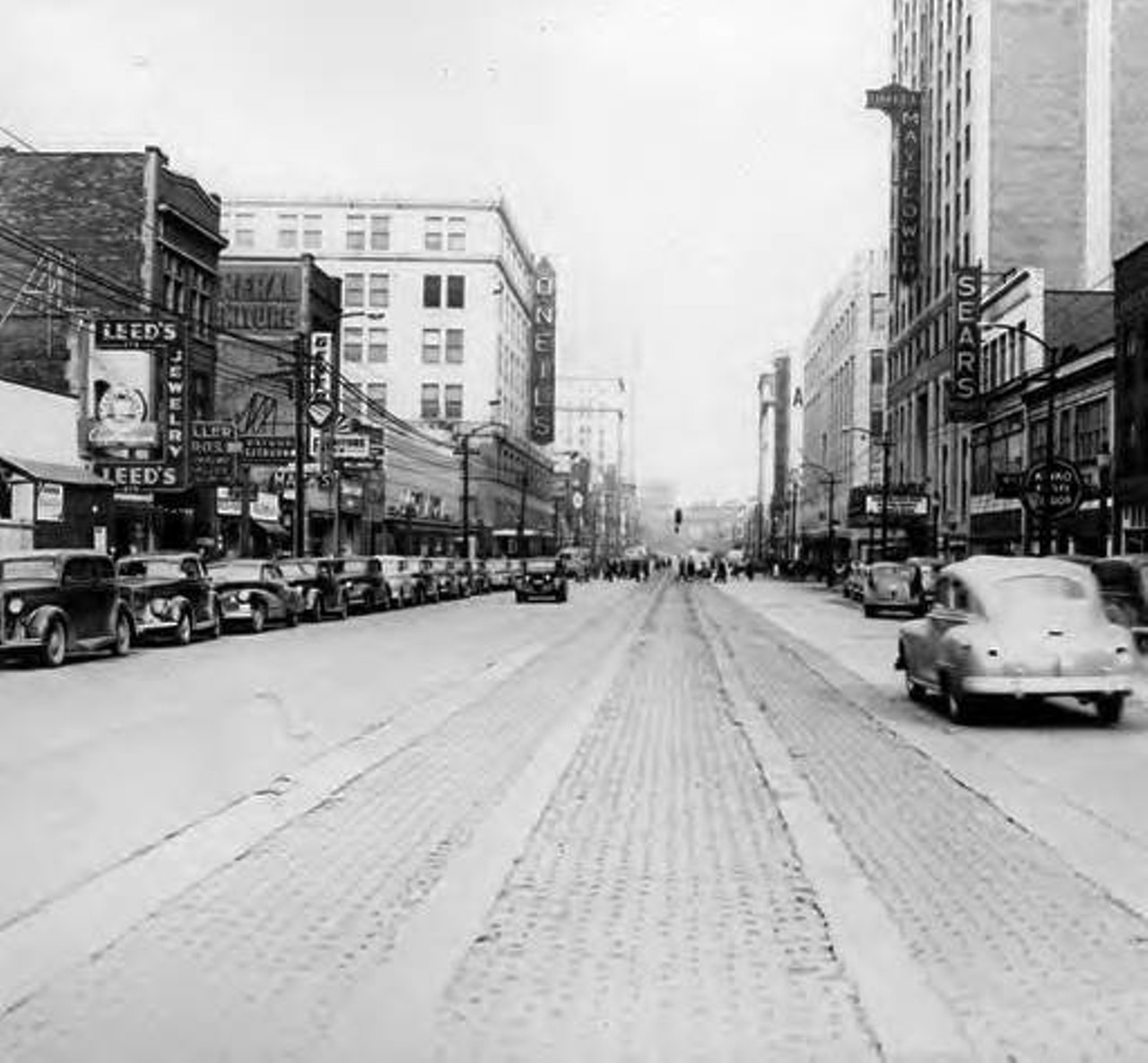 Main Street in Akron, Ohio in 1947.