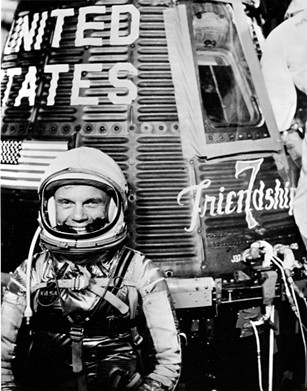 On Feb. 20, 1962, Glenn piloted the Mercury-Atlas 6 Friendship 7 spacecraft on the first manned orbital mission of the United States.