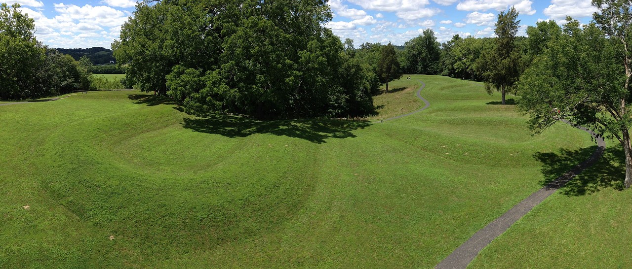  The Great Serpent Mound
3850 State Rte. 73, Peebles 
The Great Serpent Mound is a National Historic Landmark and is located at the end of I-71, just north of the Kentucky border. It is an effigy mound in the shape of a snake and was built by Native Americans, somewhere between 500 and 1,000 years ago.