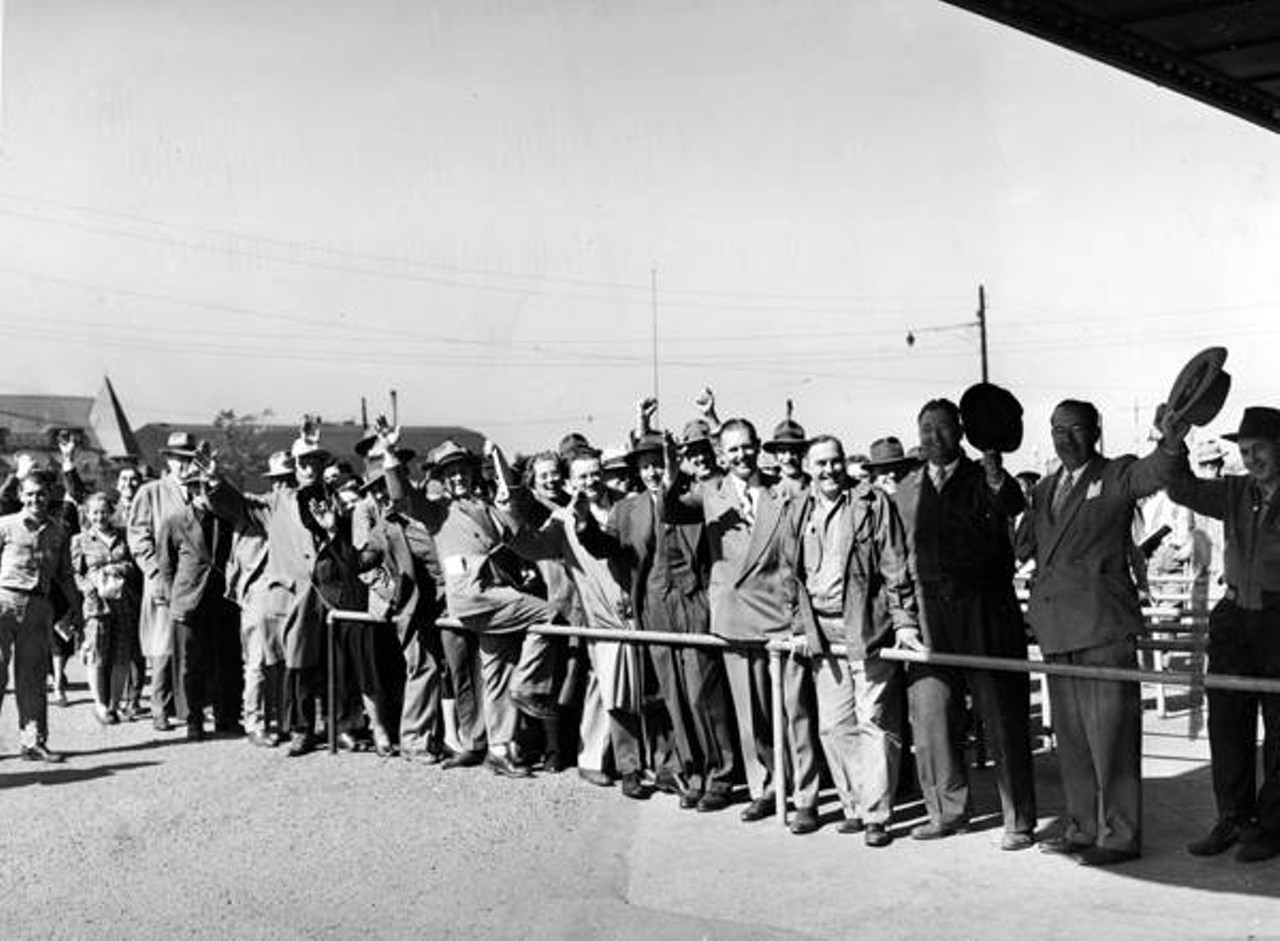 Cleveland Indian fans wait for World Series tickets in 1948