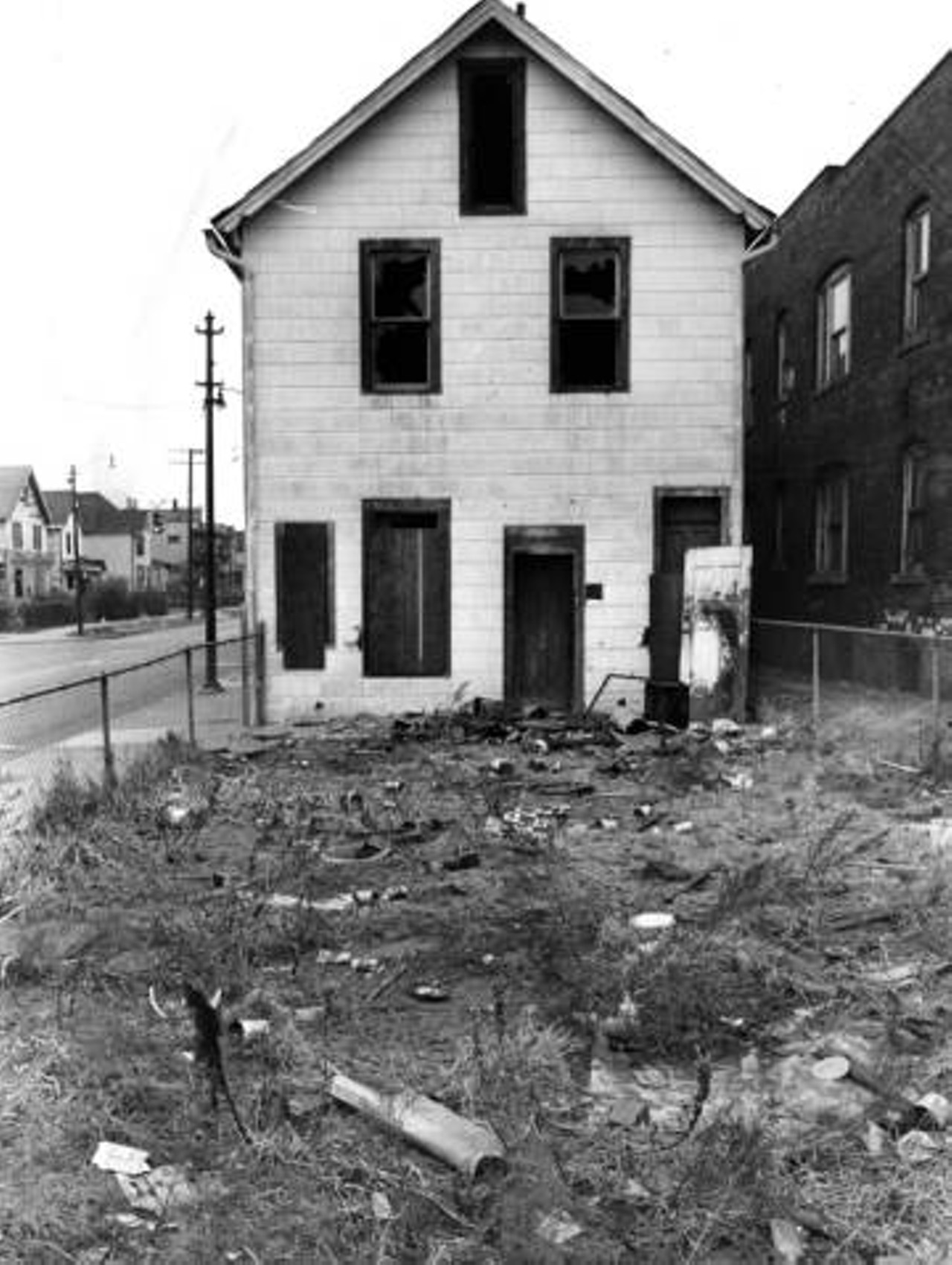 1567 East 65th Street, partially destroyed during Hough Riots, 1967