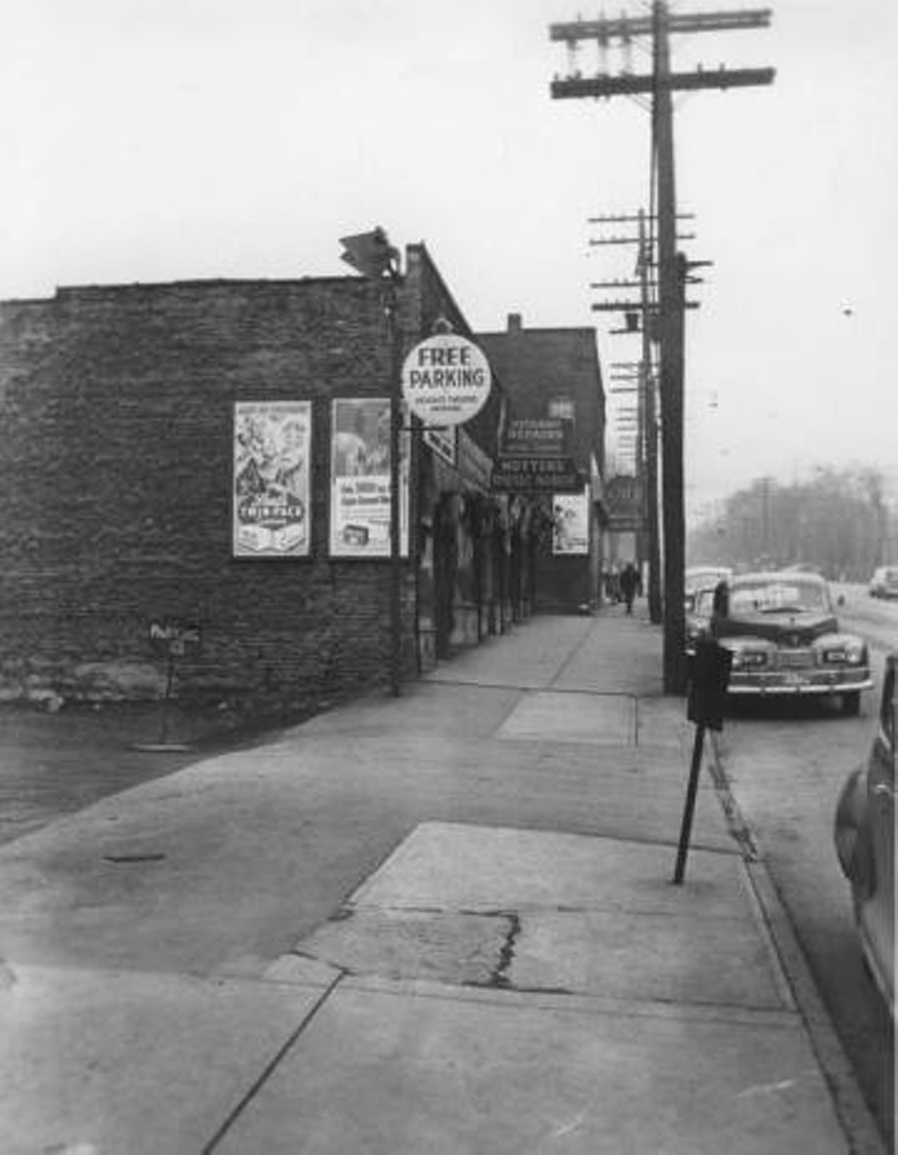 Black-and-white photograph of 1845 Coventry Road (building later demolished for parking lot) and building behind it. c. 1948