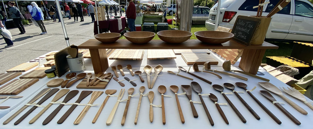 Three Hexagons' Wooden Goods
Literally works of art, the handcrafted wood cutting boards, spoons and salad bowls from Three Hexagons will become treasured family heirlooms.
