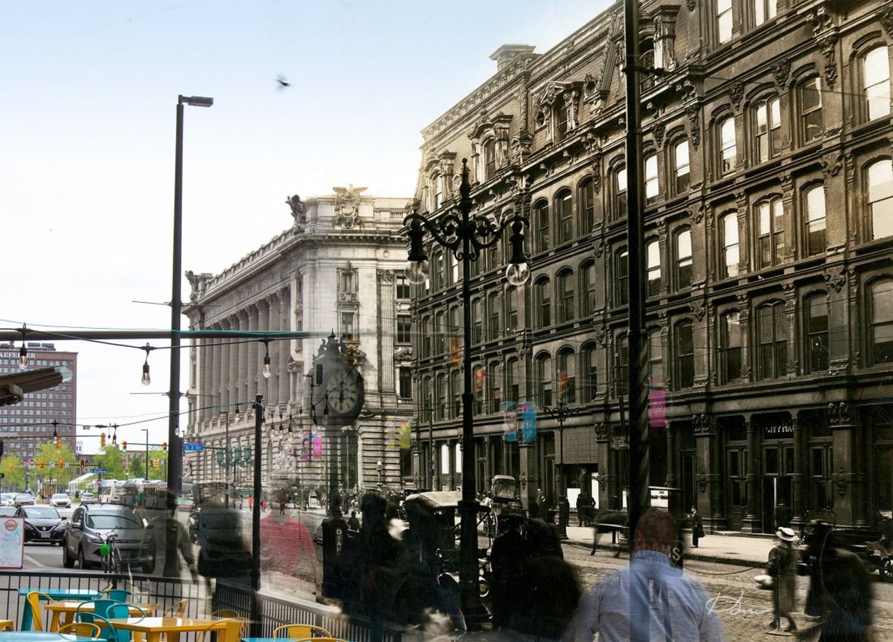  Early 1900's/2019 - When City Hall was in the Case Block (right) on Superior Avenue where Cleveland Main Library now Stands 