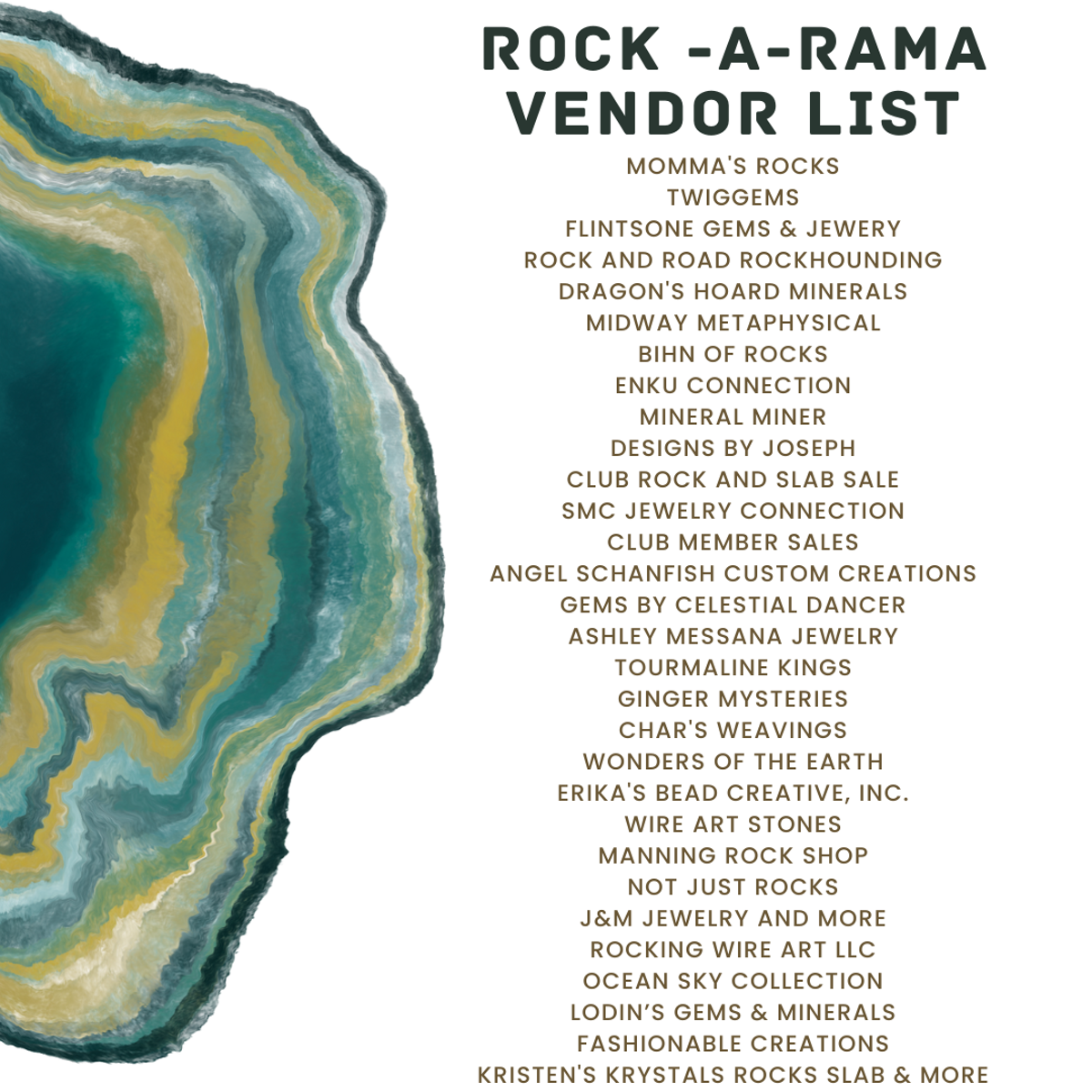 Rock A Rama Vendor List
