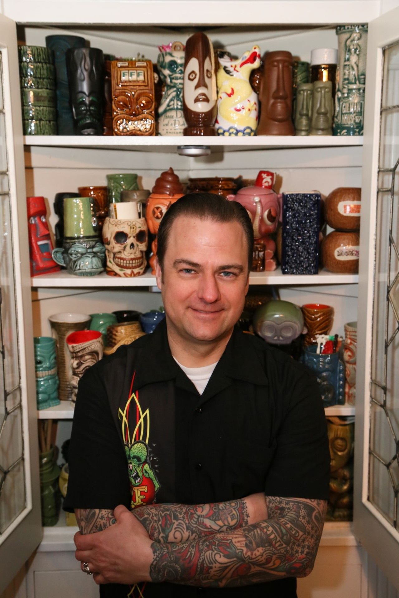 Tim Harnett, Cleveland
What does he collect? Lots of shit. Everything, really: Comic books, tiki mugs, anything related to the United Kingdom, records.