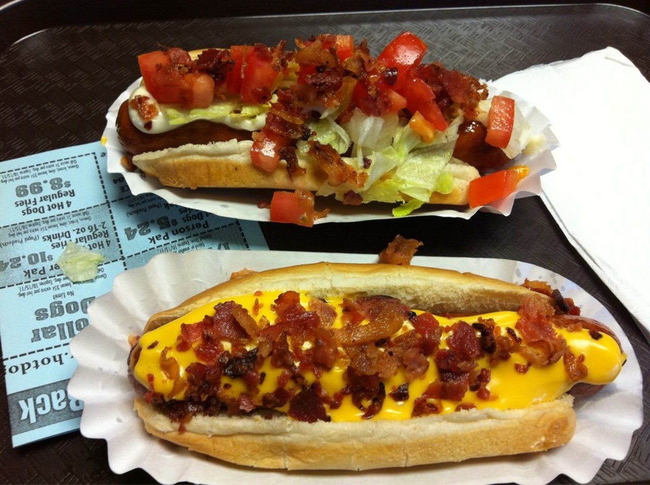 Hot Dog in Heaven - 493 Cleveland Ave, Amherst - 
This Amherst classic offers a killer B.L.T. dog with lettuce, tomato, bacon, and mayo. (Photo via Mitch C., Yelp)