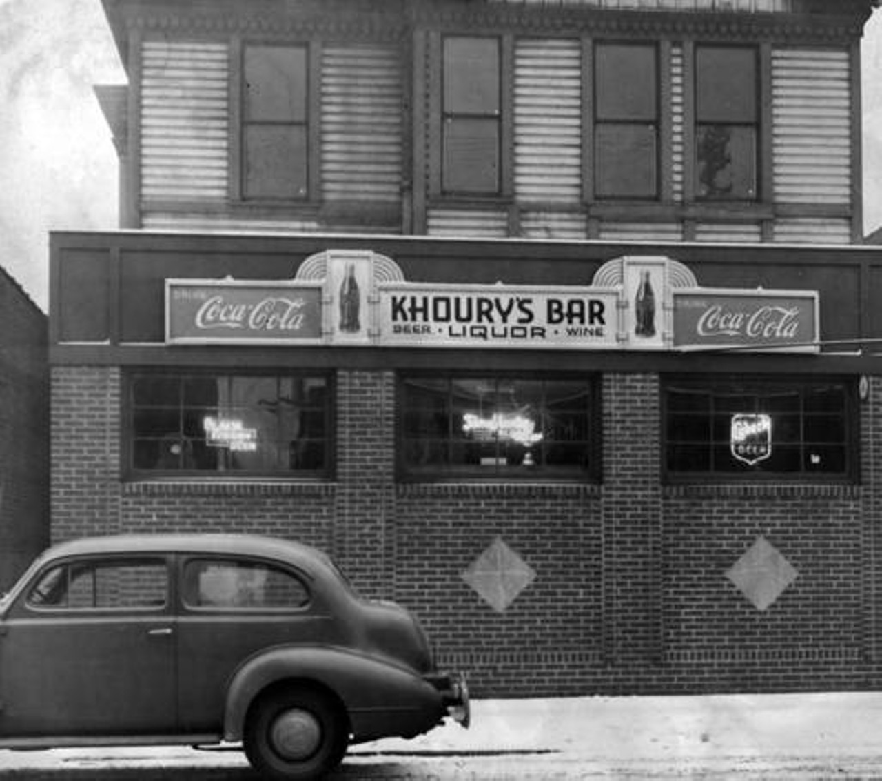 Khoury's Bar beckons patrons, 1939.