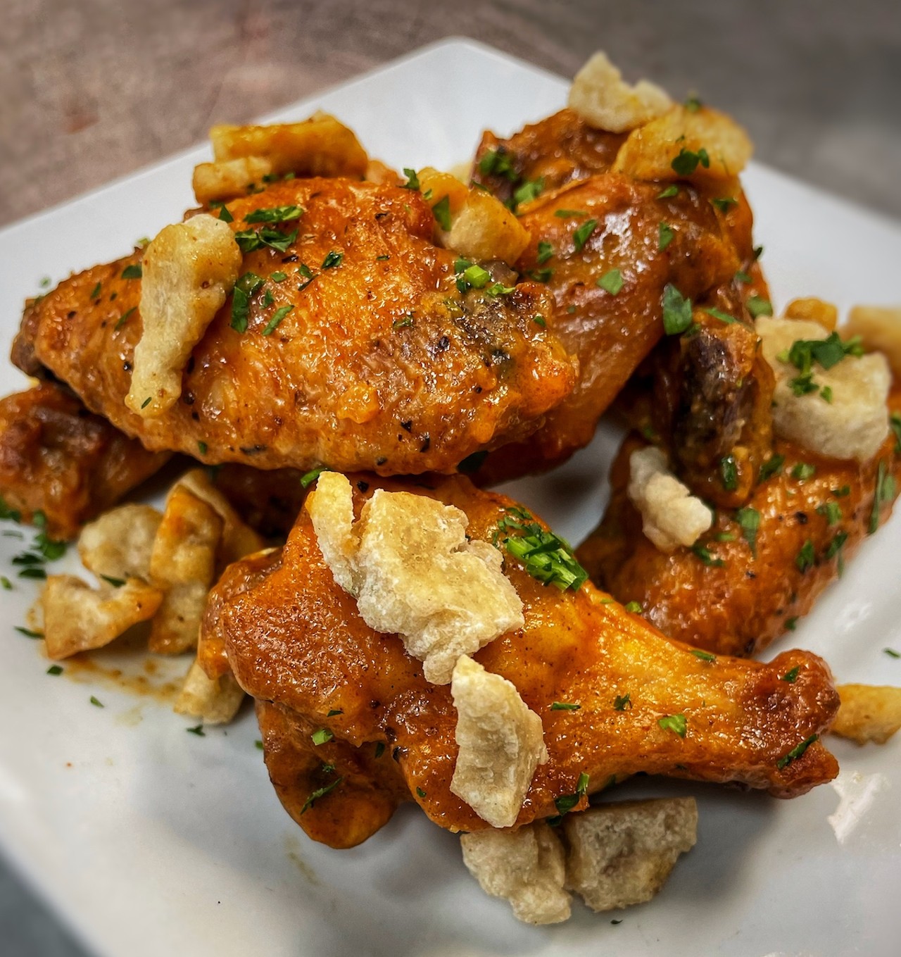  All Saints Public House 
1261 West 76th St., Cleveland 
All Saints Public House will be offering two types of wings for Wing Week; duck wings with habanero orange glaze and chicken paprikash wings. The duck wings are sous vide duck wing drumettes, flash fried until golden brown and crispy, tossed in a house made habanero soy orange glaze and topped with smoked black sesame crispy chicken wings tossed in house made paprikash sauce with sour cream and Hungarian paprika and topped with crispy fried spaetzle.
