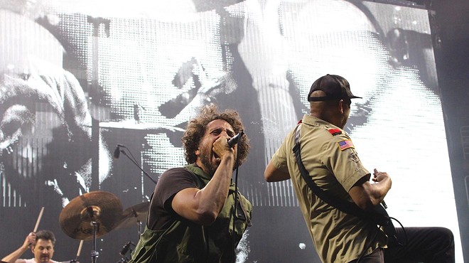 Rage Against the Machine performing in Cleveland at the Rocket Mortgage FieldHouse