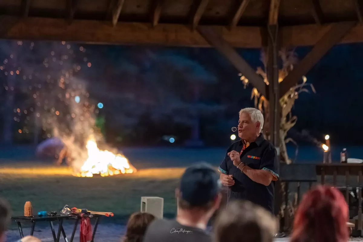 Dave Tuscany leads participants in an eventing of self discovery.