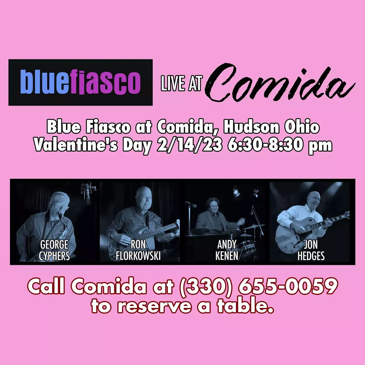 Blue Fiasco playing at Comida in Hudson, Ohio for Valentine's