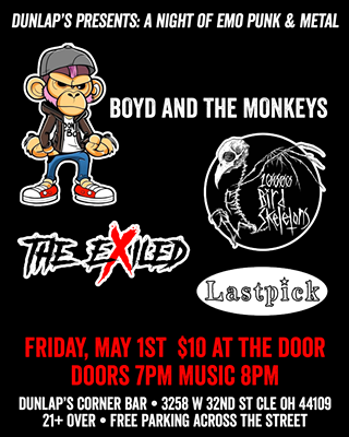 Boyd & The Monkeys: A Night of Emo Punk & Metal at Dunlap's