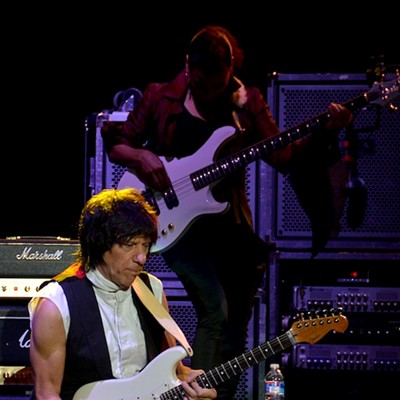 Brian Wilson and Jeff Beck playing at E.J. Thomas Hall