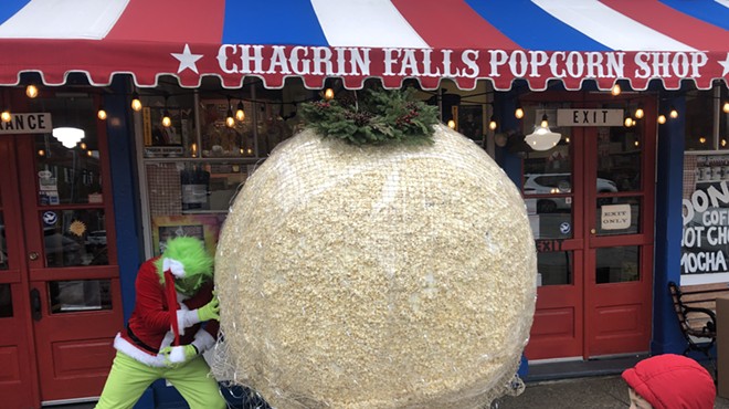 The Chagrin Falls New Year's Eve Popcorn Ball Drop will feature the event's largest-ever ball of popcorn.