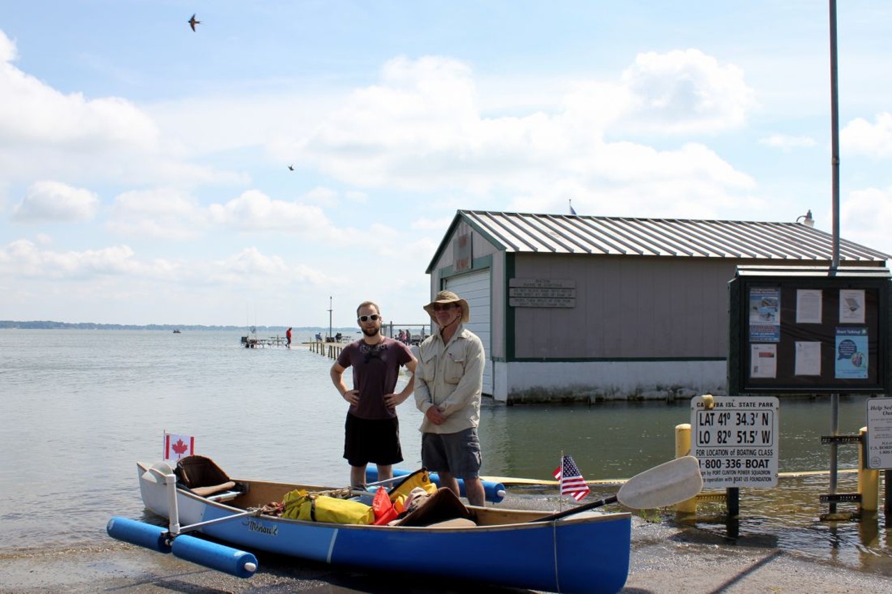 Ariel Travis and Dan Shain ready to embark on their journey across Lake Erie.