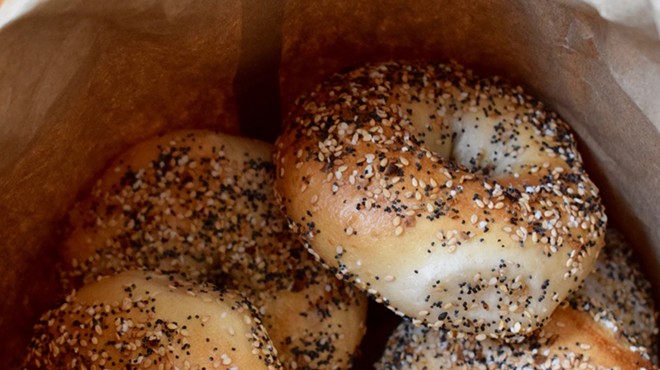 A big old bag of Bialy's bagels