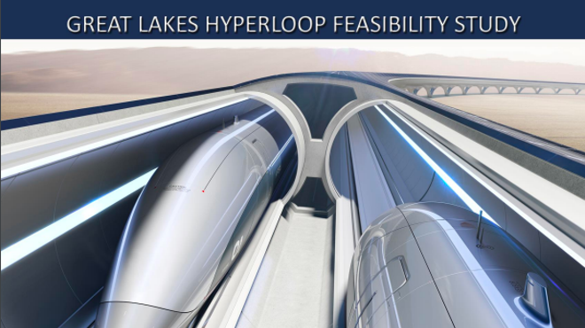 The Cleveland to Chicago hyperloop feasibility study by NOACA, Hyperloop TT and TEMS.