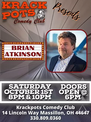 Image: Comedian Brian Atkinson at Krackpots Comedy Club, Massillon