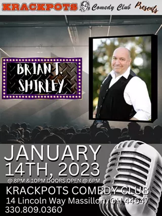 Image: Comedian Brian T. Shirley at Krackpots Comedy Club, Massillon