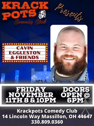 Image: Comedian Cavin Eggelston at Krackpots Comedy Club, Massillon