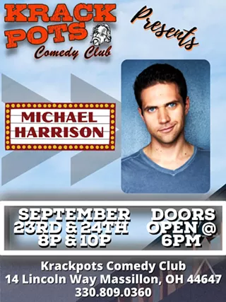 Image: Comedian Michael Harrison at Krackpots Comedy Club