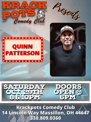 Image: Comedian Quinn Patterson at Krackpots Comedy Club, Massillon