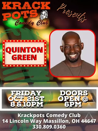 Image: Comedian Quinton Greene at Krackpots Comedy Club, Massillon