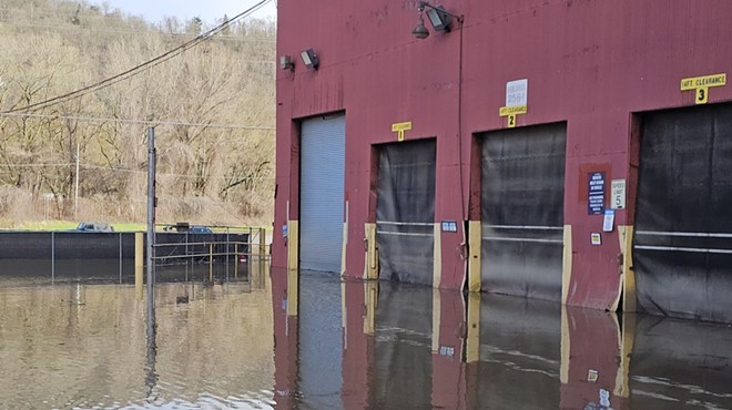 A flooded site at the Austin Master Services toxic-waste storage facility in Martin's Ferry, Ohio.