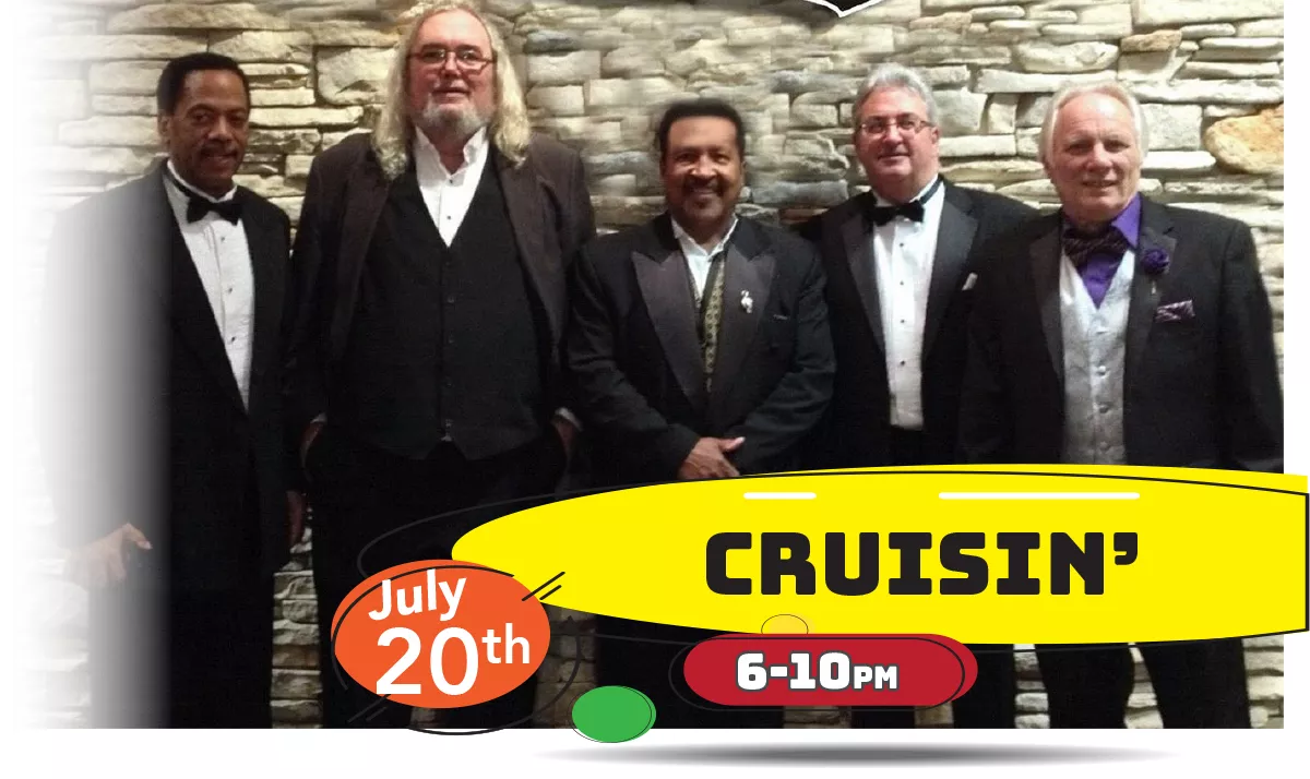 Cruisin' playing LIVE at Whiskey Island Still & Eatery Wednesday, July 20th 6-10pm!