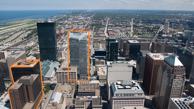 Three of the Optima Ventures current and former properties: Crowne Plaza Hotel, AECOM Building, One Cleveland Center
