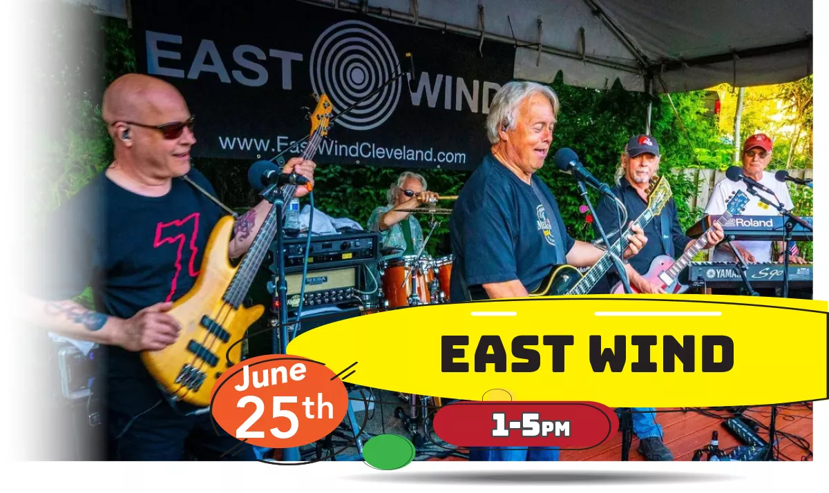 Eastward playing LIVE at Whiskey Island Still & Eatery Saturay, June 25th 1-5pm!