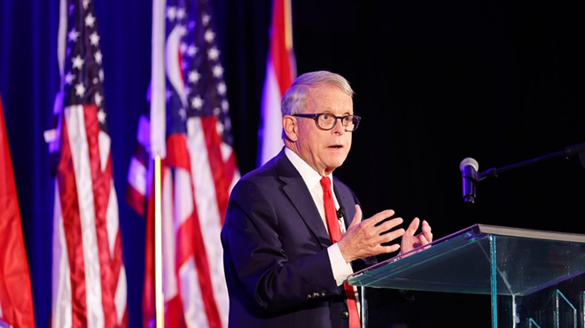 COLUMBUS, OH — AUGUST 26: Governor Mike DeWine addresses a gubernatorial forum hosted by the Mid-Ohio Regional Planning Commission (MORPC) in partnership with the Ohio Association of Regional Councils (OARC), August 26, 2022, at the Hilton Columbus Downtown, in Columbus, Ohio.