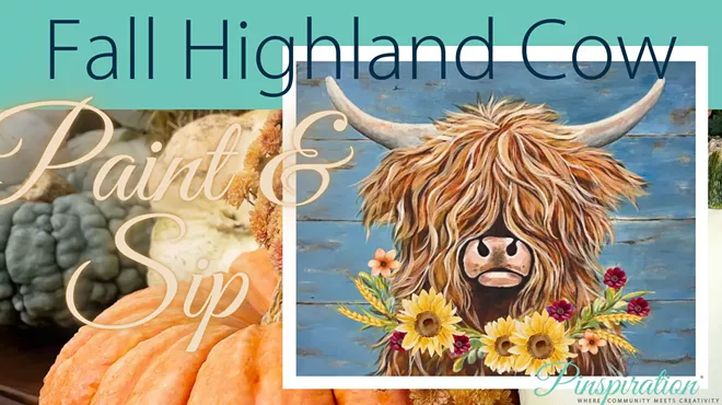 Image: Fall Highland Cow Paint & Sip