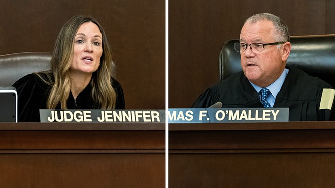 Three attorneys collectively received more assignments from Judge Jennifer O’Malley, left, or her magistrates than the Juvenile Court’s other five judges combined. Judge Thomas F. O’Malley, left, has defended the use of appointed attorneys in public meetings. The two people are not related.