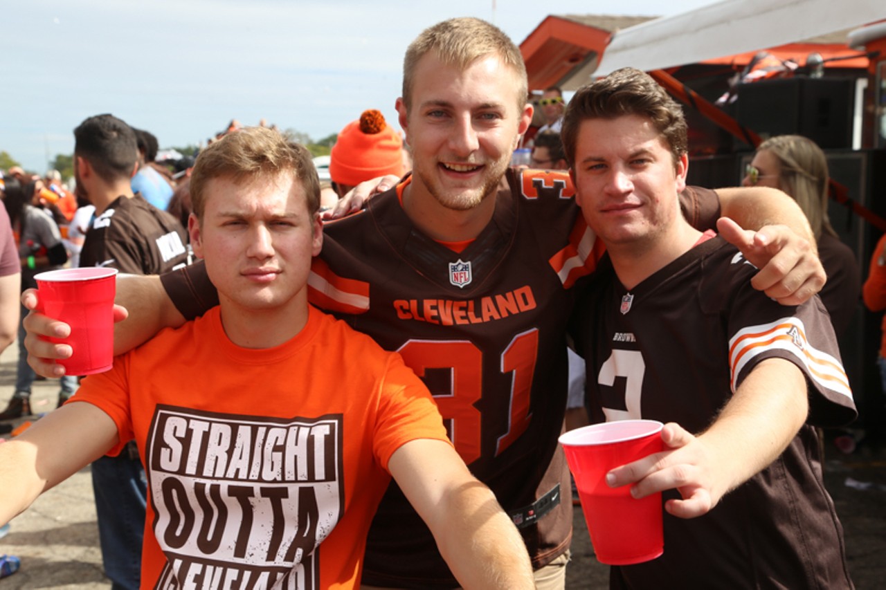 Cheers! At the Browns vs. Raiders tailgate. Photo by Emanuel Wallace.
