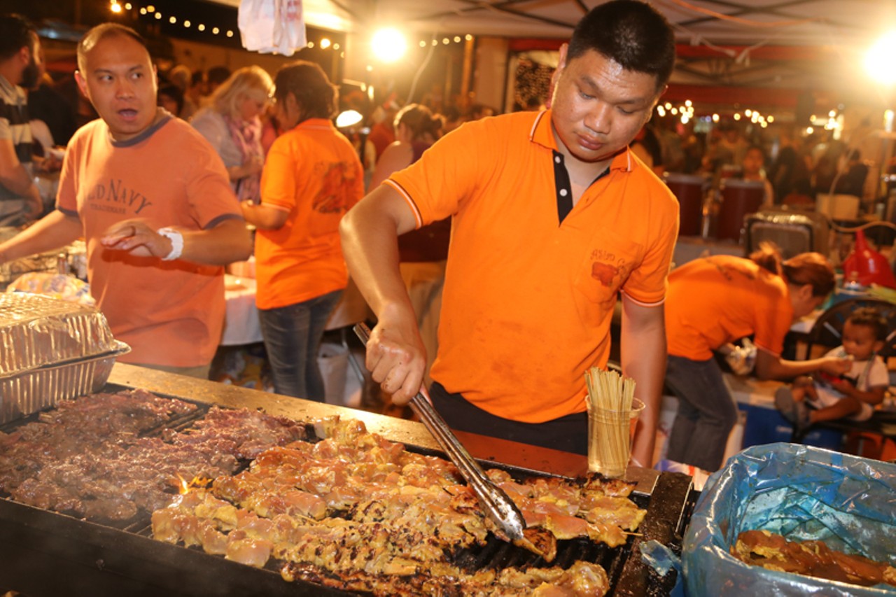 Busy grill at Night Market Cleveland. Photo by Emanuel Wallace.