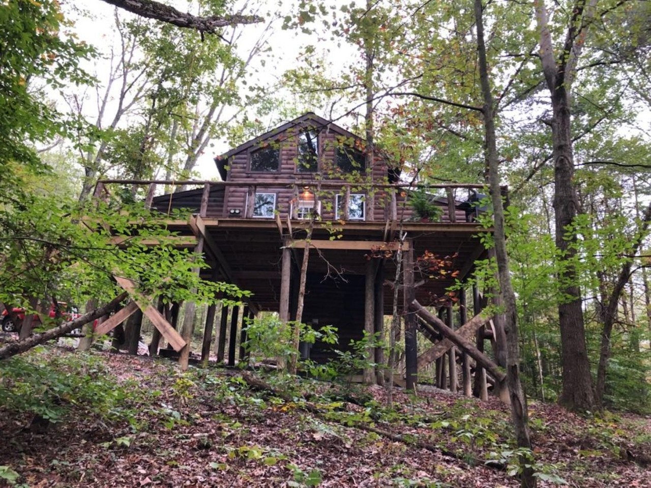  Cozy Treehouse Cabins
22784 Purcell Rd., South Bloomingville
The Hocking Hills is one of the more popular outdoor tourist attractions in the state and for good reason. And this treehouse cabin, built in 2017, is the perfect place to stay in the hills.
Photo via Cozy Treehouse Cabins/Facebook