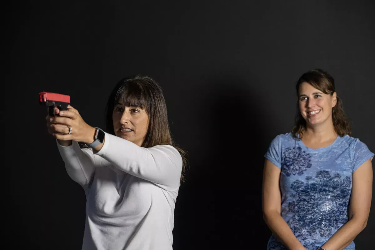 Ladies virtually shooting