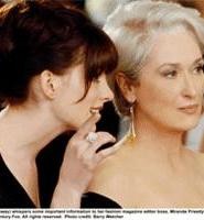 Hathaway's an eager young thing; Streep's the devil in disguise.