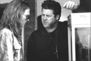 Having coke and a smile: Ted Demme, right, directs Johnny Depp (as George Jung) on the set of Blow.
