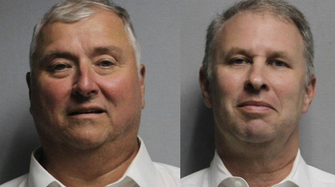 Mugshots of former Ohio House Speaker Larry Householder, and former Ohio Republican Party chair and lobbyist Matt Borges.