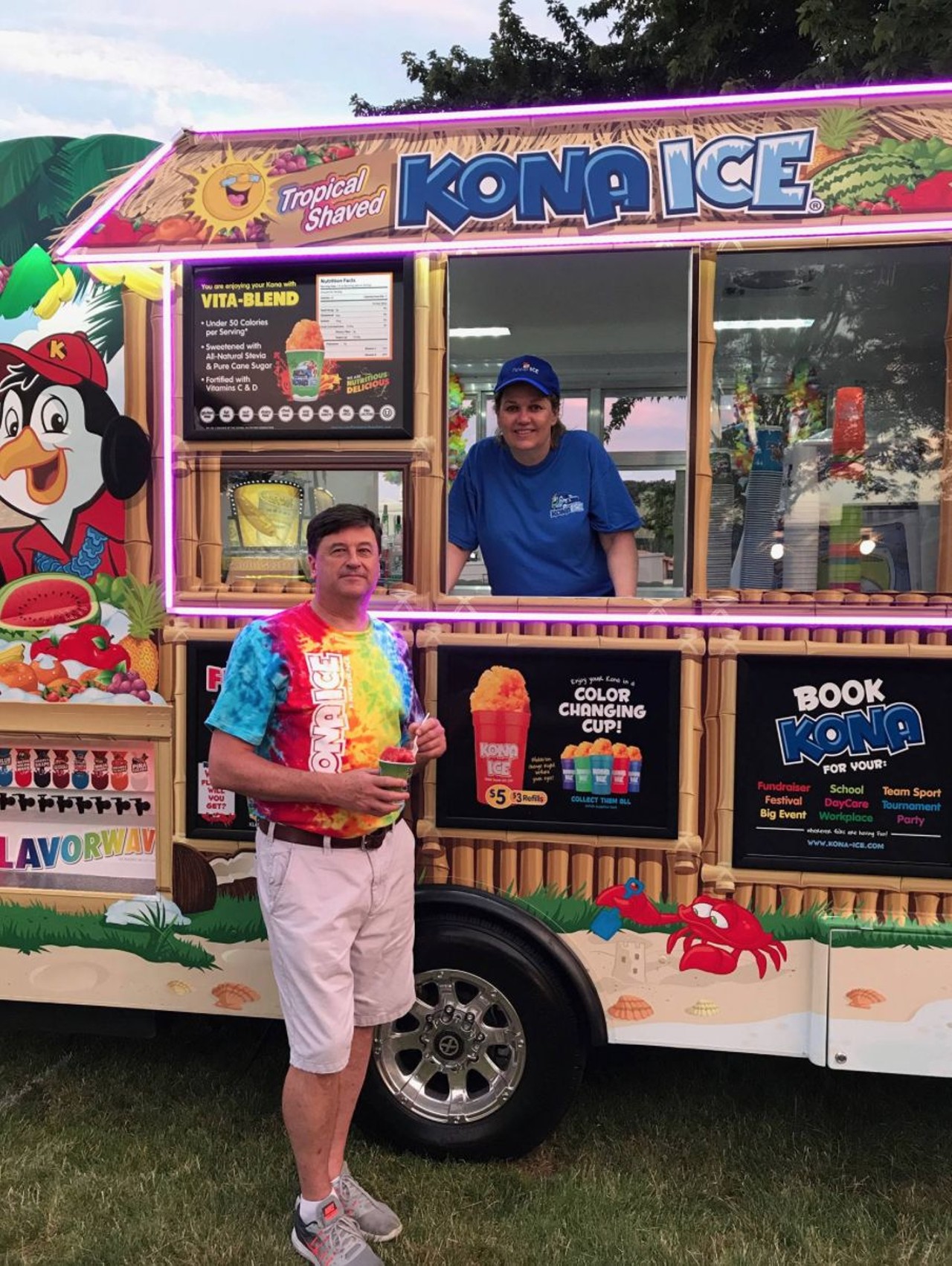  Kona Ice
216-543-5653
Plus, the company uses no artificial sweeteners or high fructose corn syrup in their products. 
Photo via Kona Ice/Facebook