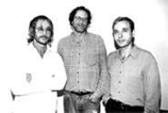 I'd vote for any of these guys over Joe Lieberman: - Danny Goldberg, middle, stands with Warren Zevon, - right, who's signed to Goldberg's Artemis label.