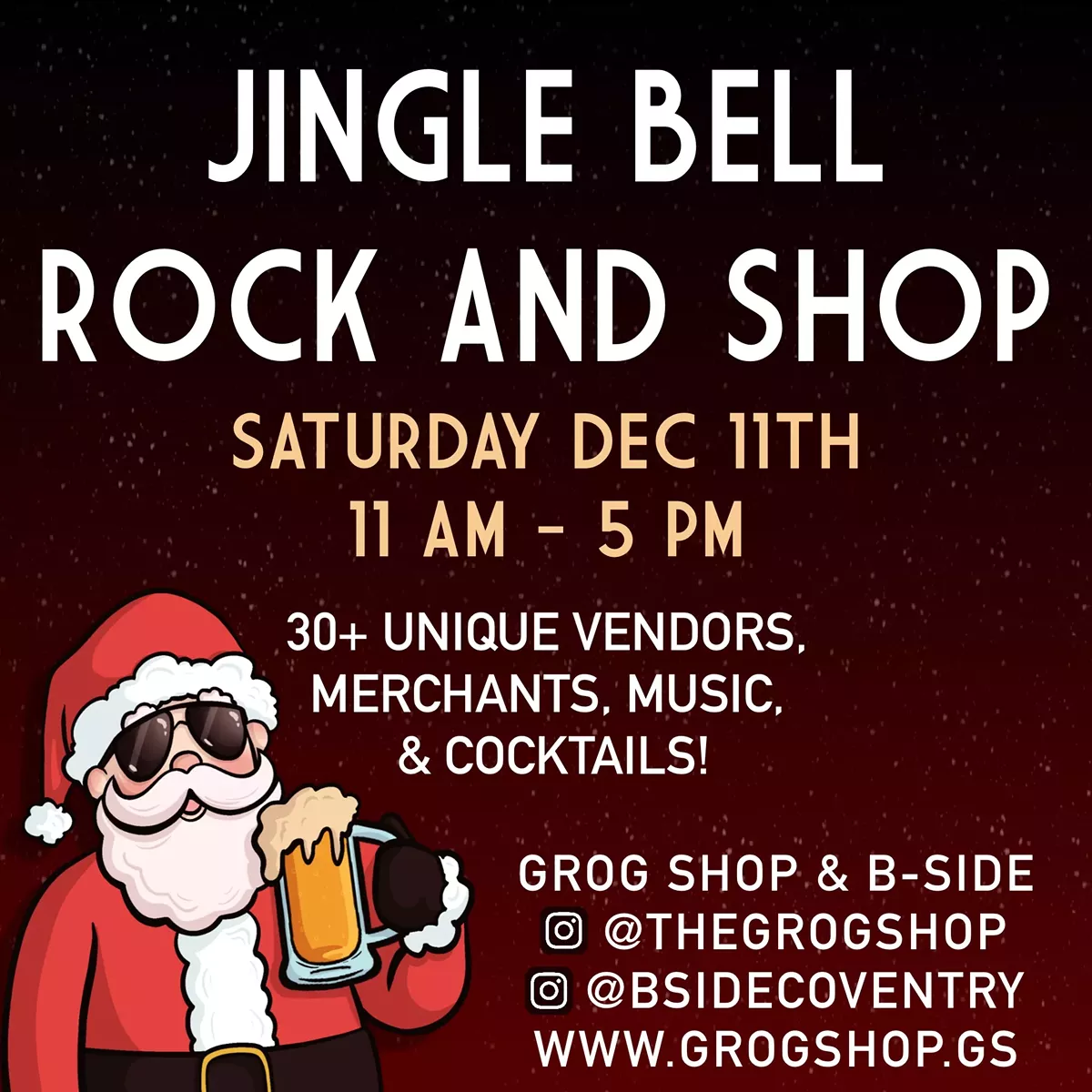 Jingle Bell Rock and Shop - Saturday, Dec 11th, 11am-5pm at Grog Shop & B-Side
