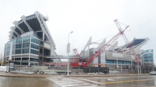 Browns Stadium during renovations in 2014