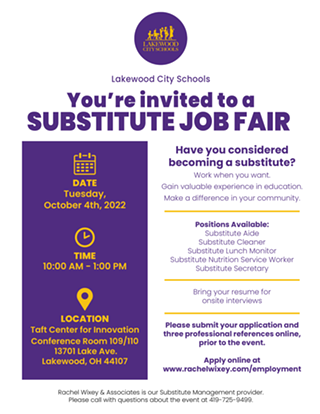 Image: Lakewood City Schools Substitute Job Fair