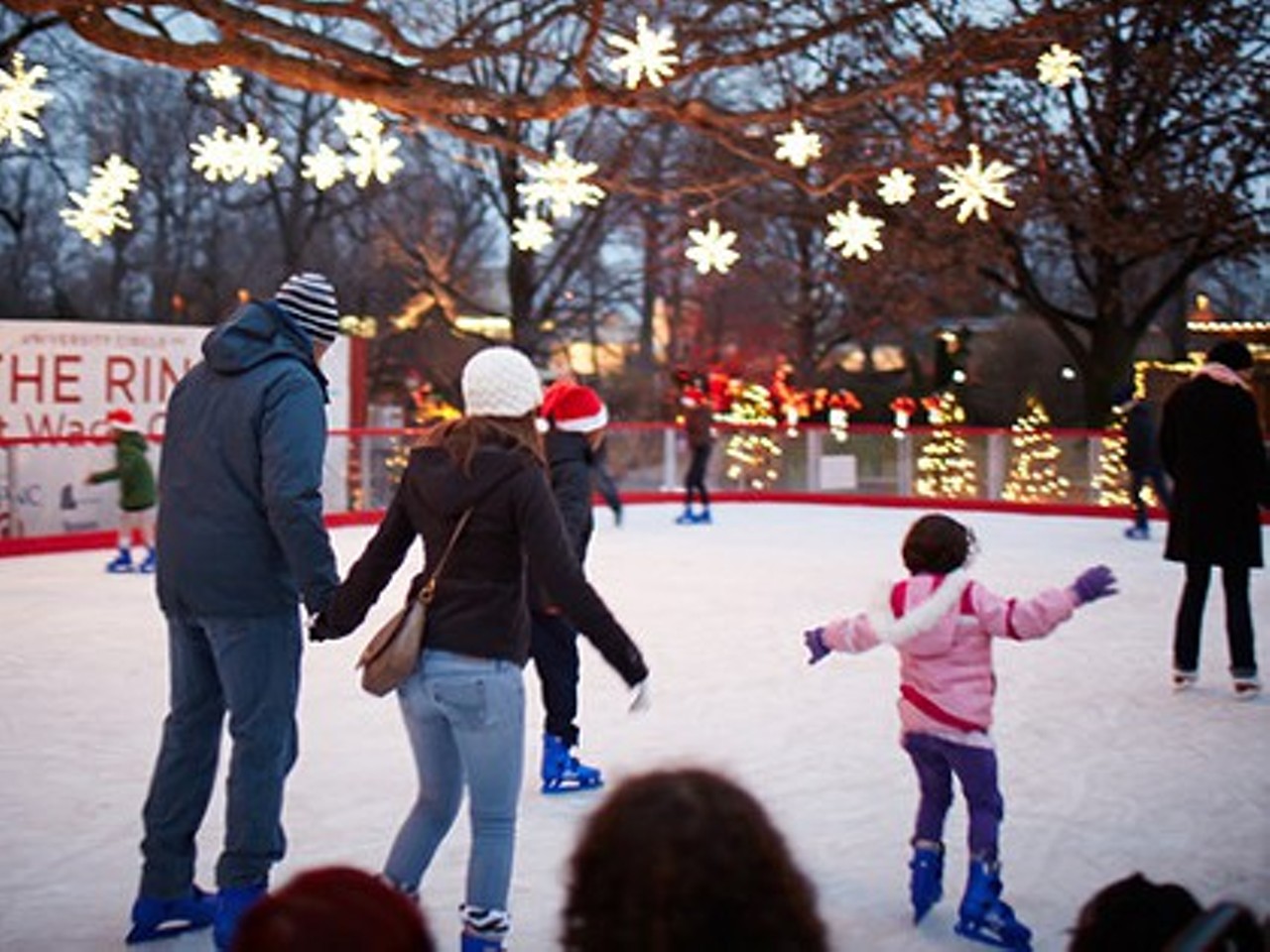 Lit-up stars above and pink ice beneath your skates, the Wade Oval Rink is sure to get you in the Valentine's Day mood. Admission is free, skate rentals are just $3, and the rink stays open until 9 p.m.